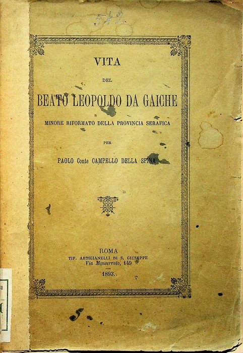 Vita del beato Leopoldo da Gaiche minore riformato della provincia … | Immagine principale