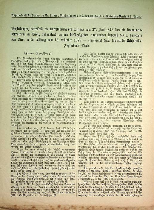 Vorstellungen, betreffend die Durchführung des Gesetzes vom 27. Juni 1878 …