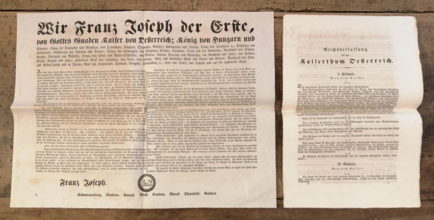 Wir Franz Joseph der Erste, von Gottes Gnaden Kaiser von …