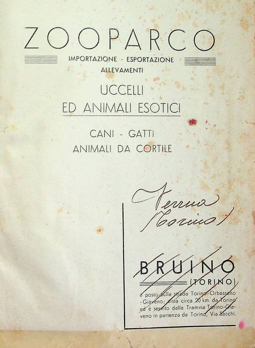 Zooparco: importazione - esportazione - allevamenti: uccelli ed animali esotici: …