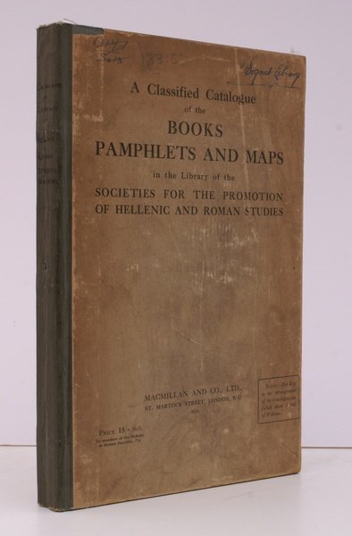 A classified Catalogue of the Books, Pamphlets and Maps in …
