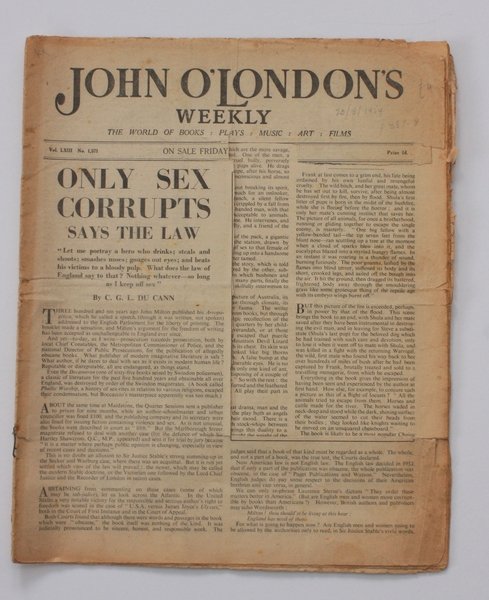 [Pre-review of] 'How Dear is Life' [in] John O' London's … | Immagine principale