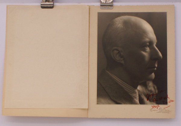 Photographic print. OUTSTANDING SIGNED PORTRAIT OF THE FOUNDER OF SOE