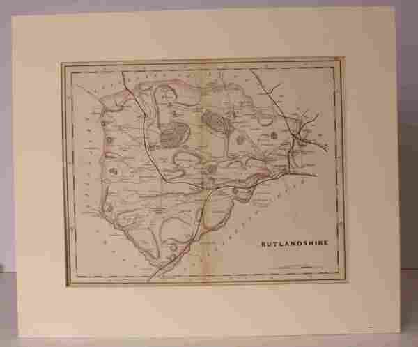 Engraved map of Rutlandshire. NEAR FINE COPY COLOURED BY HAND | Immagine principale