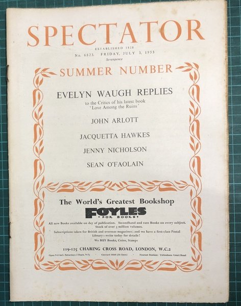 'Reply to the Critics' [in] Spectator No. 6523. July 3 …