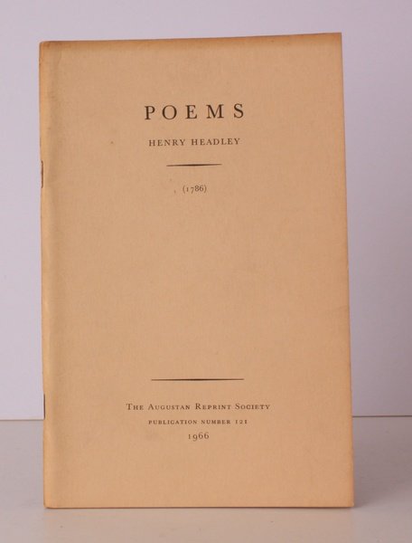 Poems (1786). Introduction by Patricia Meyer Spacks. [Facsimile reissue]. NEAR …