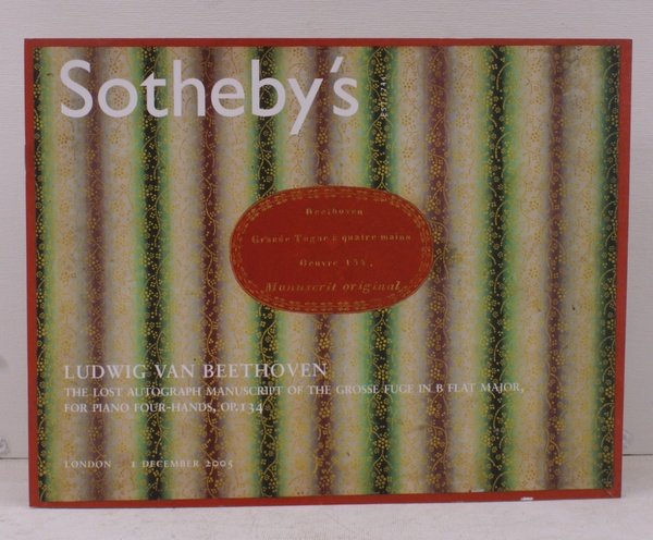 [Sale Catalogue of] The Lost Autograph Manuscript of the Grosse …