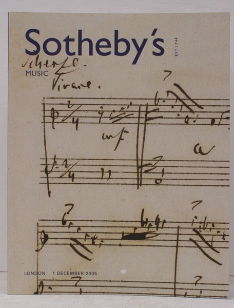 [Sale Catalogue of] Music. 1 December 2005. Sale Code: L05412. …