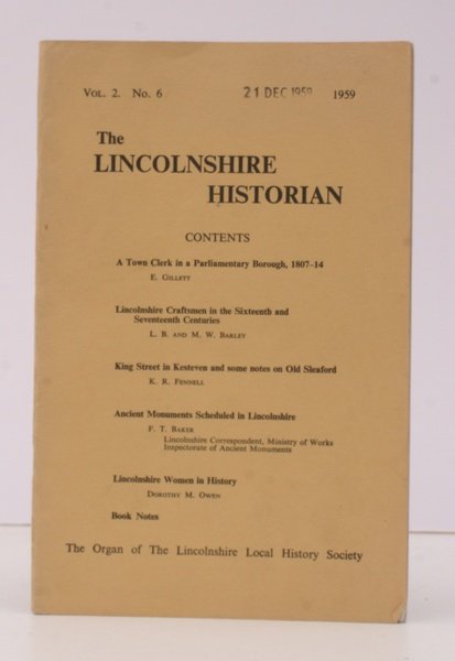 The Lincolnshire Historian. Vol. 2. No. 6. FINE COPY