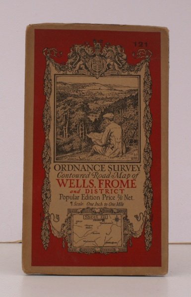 Ordnance Survey Contoured Road Map of Wells, Frome and District. …