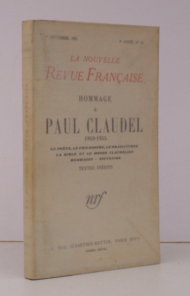 Hommage a Paul Claudel 1868-1955. 1 September 1955. 3 Annee …