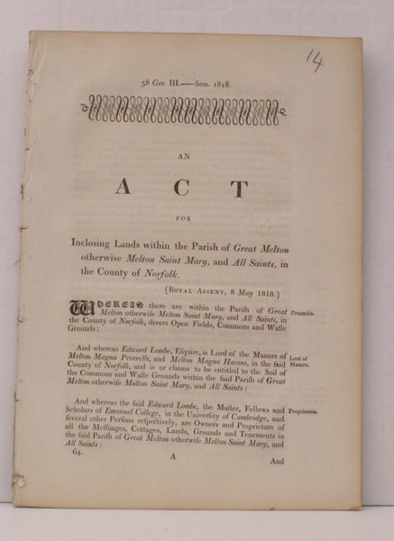 An Act for Inclosing Lands within the Parish of Great …