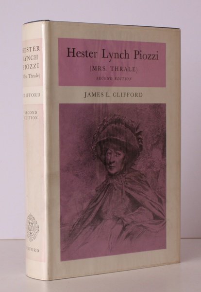 Hester Lynch Piozzi (Mrs. Thrale). Second Edition. FINE COPY IN …