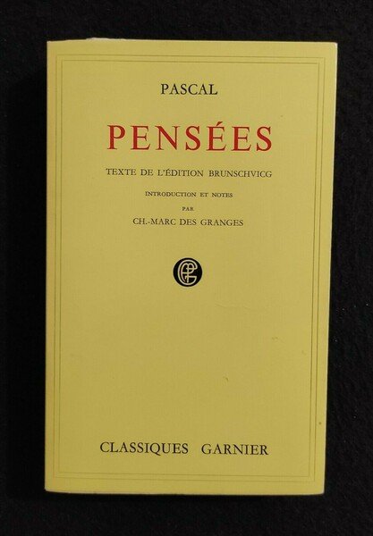 Pensées - Pascal - Garnier - 1958 - Francese