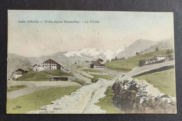 Cartolina Orsia - Sopra Gressoney - La Trinité (Valle d'Aosta)