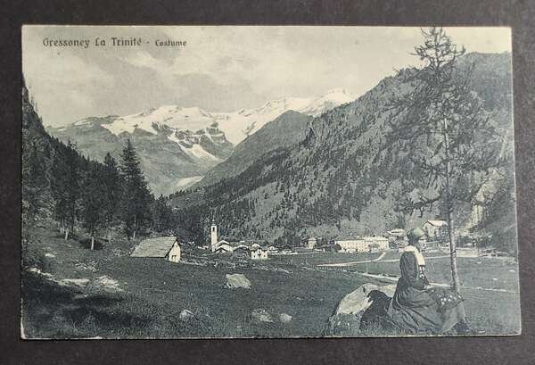 Cartolina Gressoney La Trinité - Costume (Valle d'Aosta)