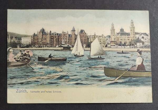 Cartolina Zurich - Tonhalle und Rotes Schloss (Svizzera)