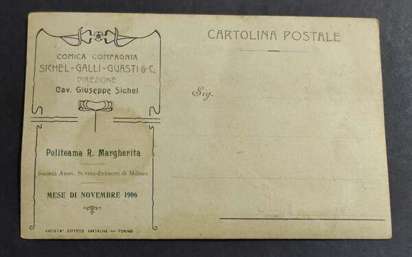 Cartolina Comica Compagnia Sichel-Galli-Guasti & C. Cav. Giuseppe Sichel
