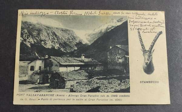 Cartolina Valsavaranche (Aosta) - Albergo Gran Paradiso