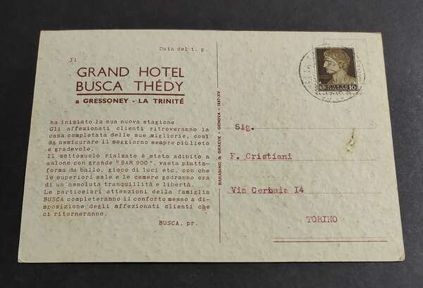 Cartolina Gressoney La Trinité - Grand Hotel Busca Thédy