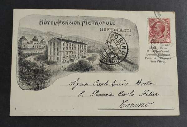 Cartolina Ospedaletti - Hotel Pension Metropole