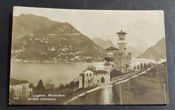 Cartolina Lugano - Monte Bré et Villa Cattaneo (Svizzera)