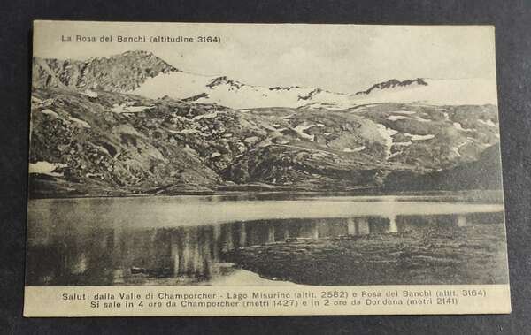 Cartolina Champorcher - Lago Misurino e Rosa dei Banchi