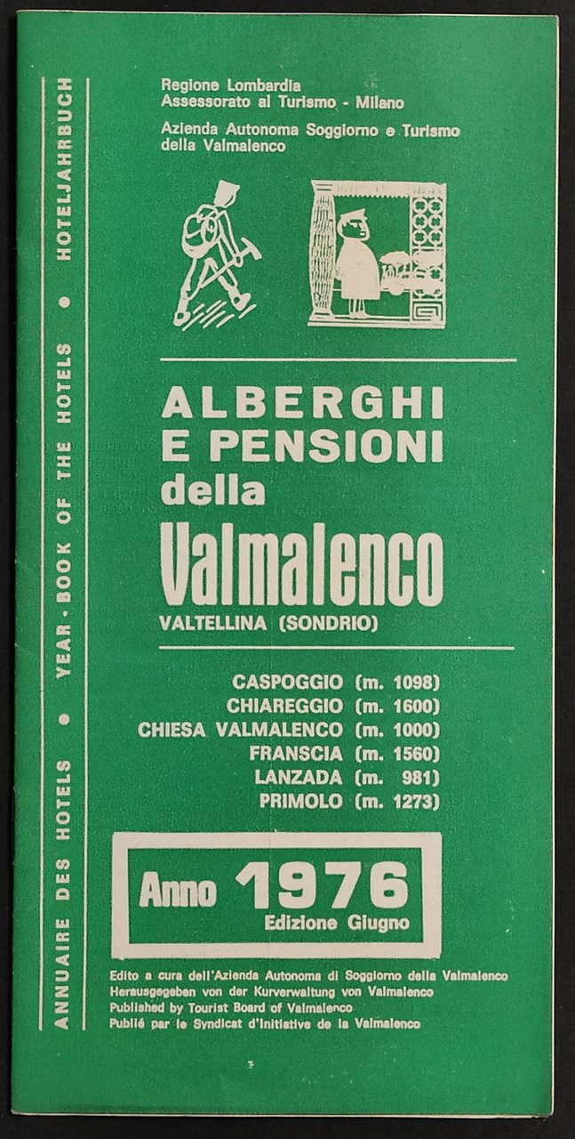 Annuario Alberghi e Pensioni della Valmalenco - 1976 - Valtellina | Immagine principale