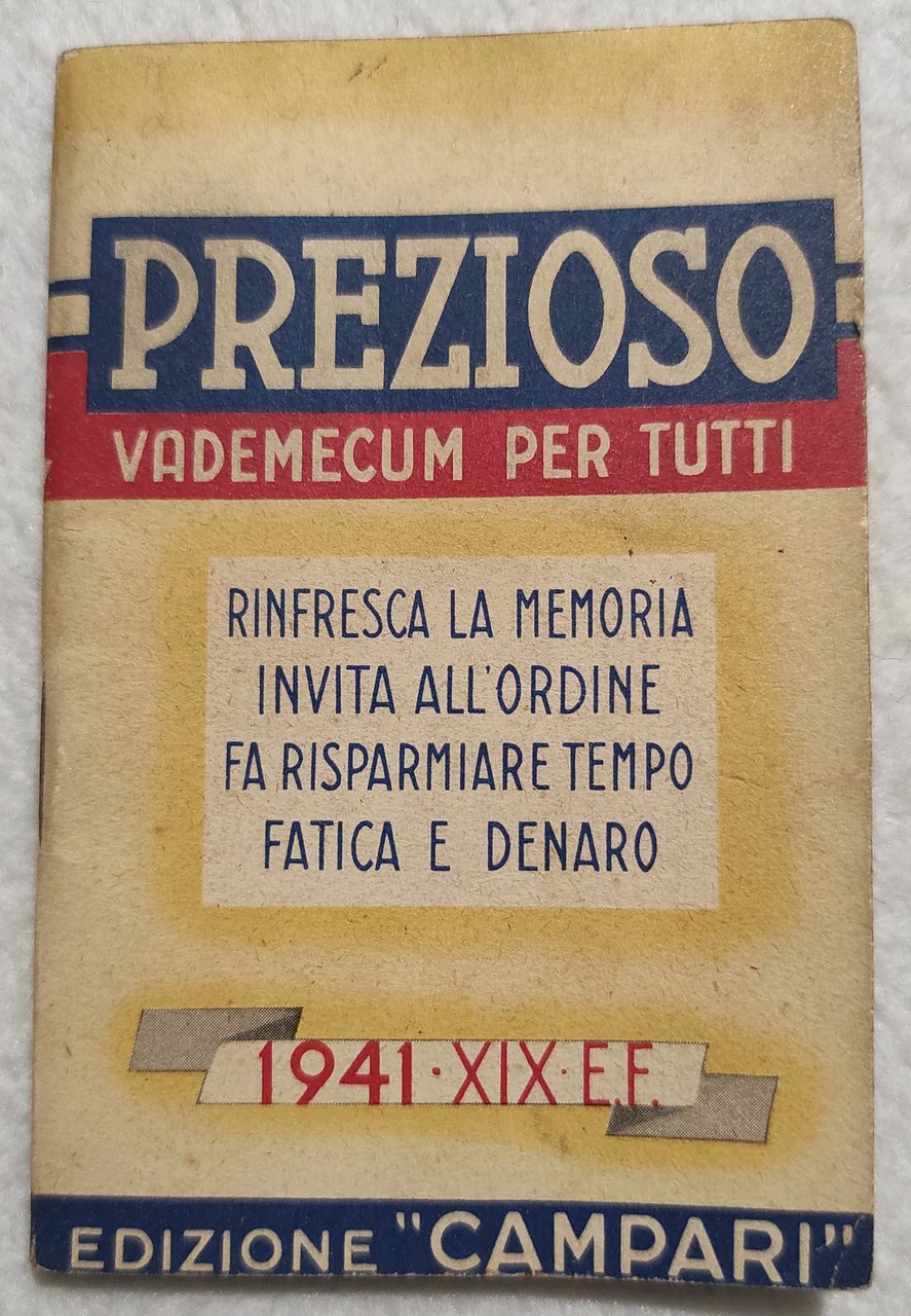 Calendario/Calendarietto Prezioso - Vademecum per Tutti - 1941 | Immagine principale
