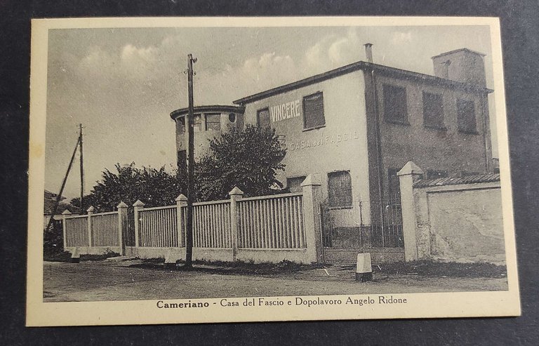 Cartolina Cameriano - Casa del Fascio e Dopolavoro Angelo Ridone