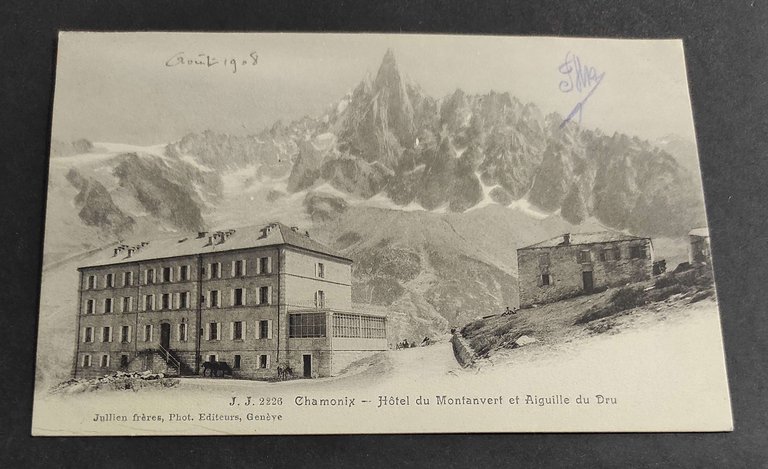 Cartolina Chamonix - Hotel du Montanvert et Aiguille du Dru