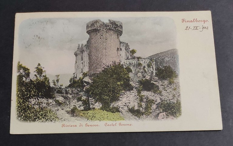 Cartolina Finalborgo - Riviera di Genova - Castel Govone