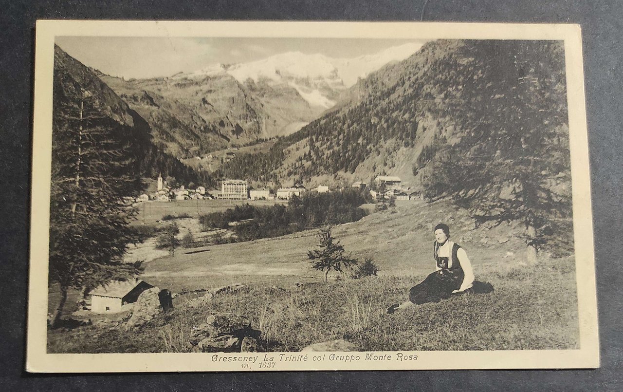 Cartolina Gressoney La Trinité col Gruppo Monte Rosa | Immagine principale
