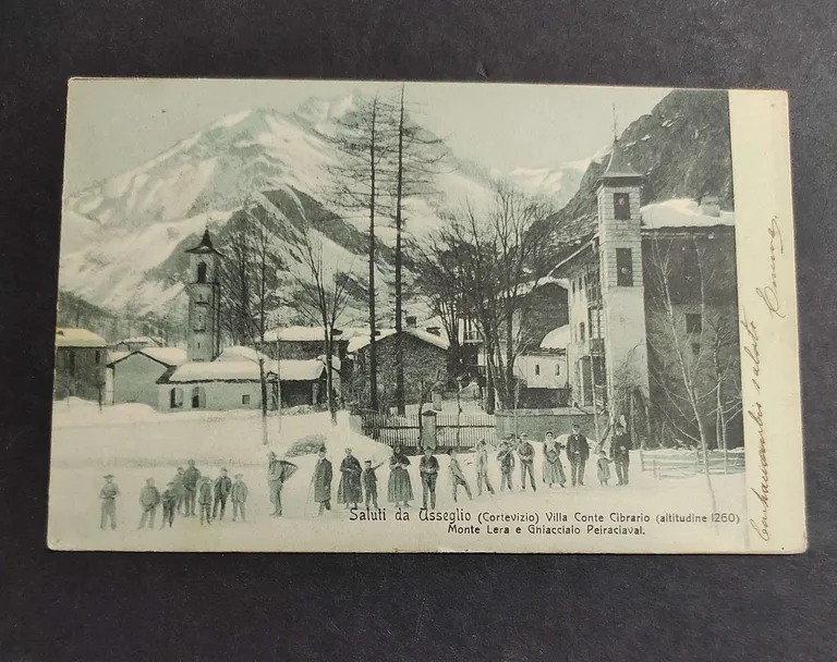 Cartolina Saluti da Usseglio - Villa Conte Cibrario - Monte …