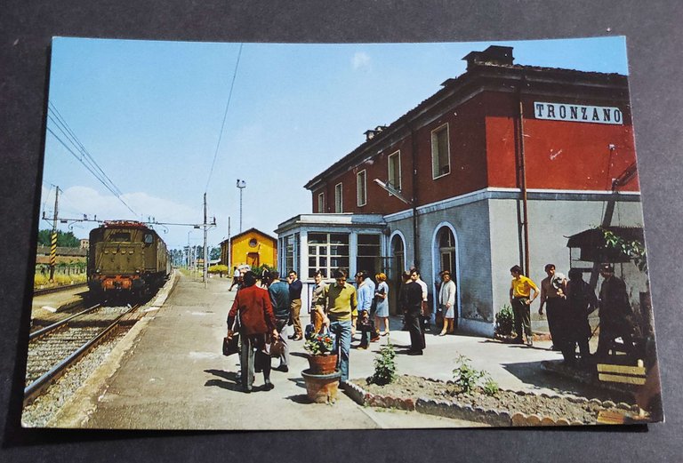 Cartolina Tronzano Vercellese - Stazione F.F. S.S.