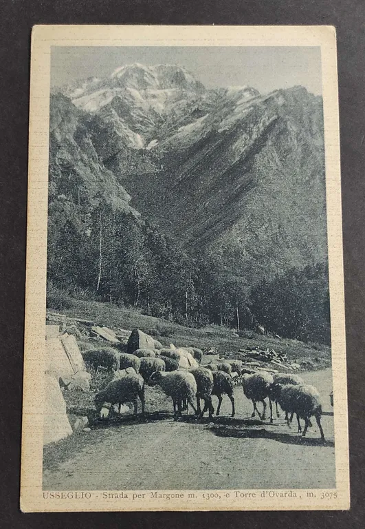Cartolina Usseglio - Strada per Margone e Torre d'Ovarda