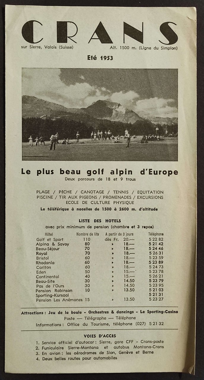 Depliant Crans sur Sierre, Valais - Suisse - Golf Alpin … | Immagine principale