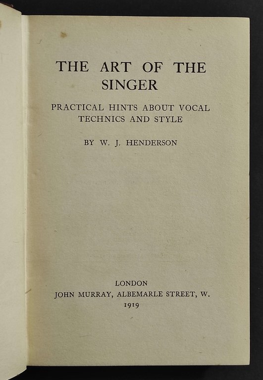 The Art of the Singer