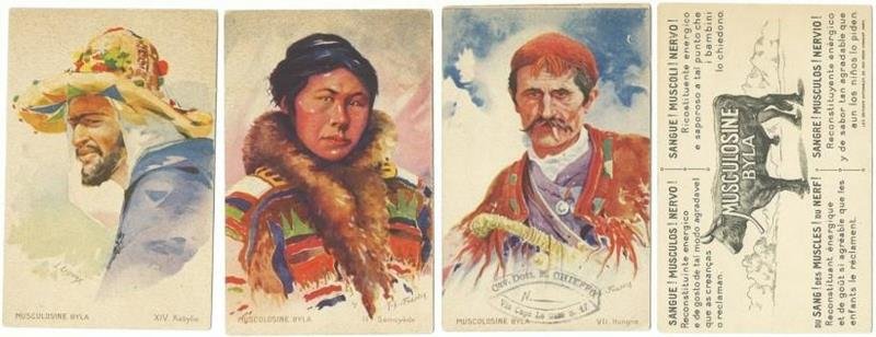 3 Cartoline Pubblicitarie Musculosine Byla. Ii. Samoyéde, Vii. Hongrie, Xiv. …