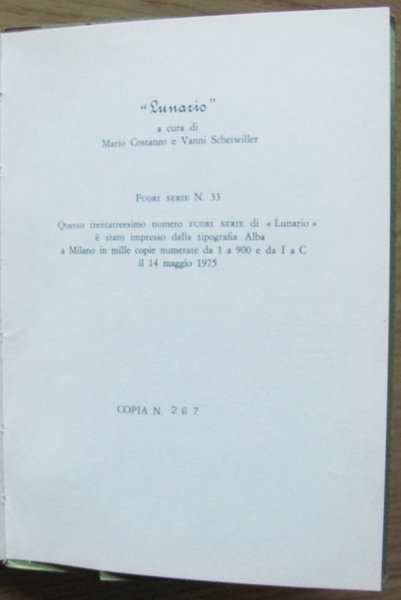 IL FUNZIONARIO TESTIMONIA, I edizione 1975 con Inc. di ZANCANARO