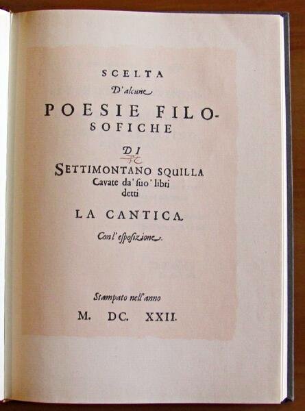 POESIE FILOSOFICHE - Riproduzione anastatica dell'edizione del 1622 impressa per …