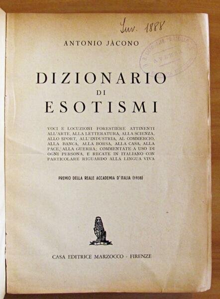 DIZIONARIO DI ESOTISMI | Immagine Gallery 2