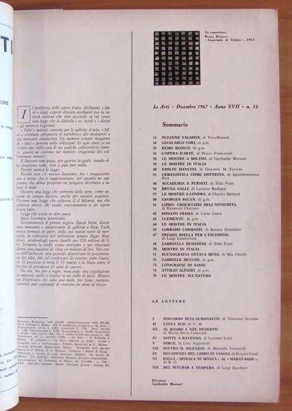LE ARTI N.12, 1967 + Supplemento al N.1 Speciale UMBERTO …