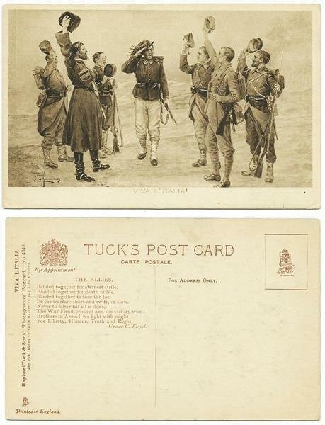 Cartolina TUCK'S POST CARD - VIVA L'ITALIA - Photogravure N.4343