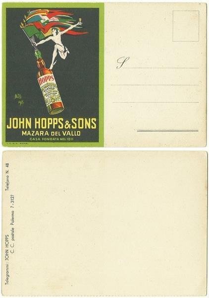 Cartolina Pubblicitaria - JOHN HOPPS and SONS MAZARA DEL VALLO …