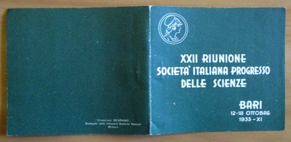 Libretto Completo XXII RIUNIONE SOCIETA' ITALIANA PROGRESSO delle SCIENZE - …