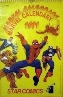 Calendario Marvel. Uomo Ragno 1991. Star Comics