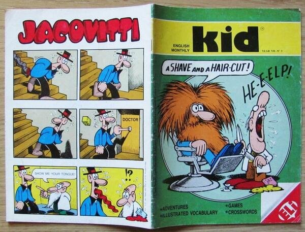 Kid English Monthly N.2 1985. Jacovitti, Popeye, Gu, Theobald ecc.