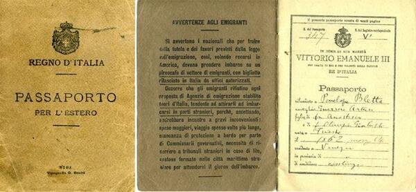 Passaporto Per L'Estero Del Regno D'Italia Viaggiato Con Bolli E …