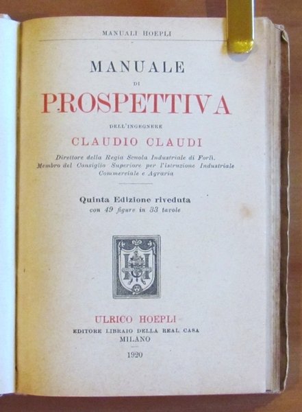 PROSPETTIVA - Manuali Hoepli, 1920